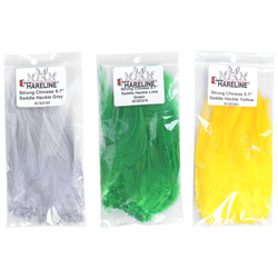 Hareline Piume di sella di gallo cinese legate alla base 5-7