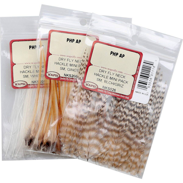 Confezione di piume sciolte del collo di gallo per mosche secche Wapsi Mini Pack