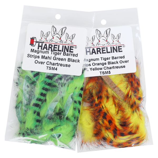 Hareline Strisce larghe di pelle di coniglio con pelo Magnum Tiger Barred