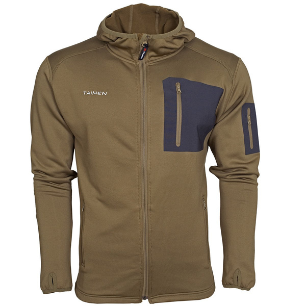 Giacca in pile con cappuccio e zip integrale Taimen Polartec Power Stretch