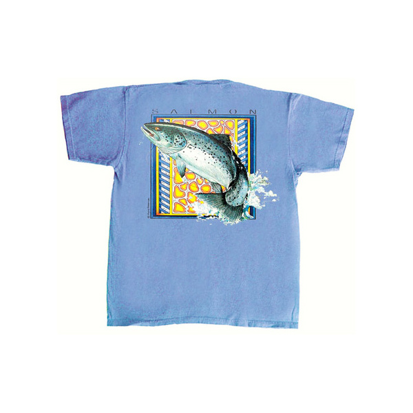 Flying Fisherman Salmon Tee - Lt. Blue