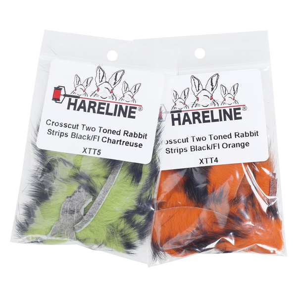 Hareline Strisce di pelle di coniglio con pelo a taglio trasversale Two Toned