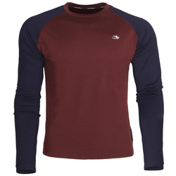 Maglia girocollo a maniche lunghe in lana merino Taimen Kerulen - Midnight/Wine