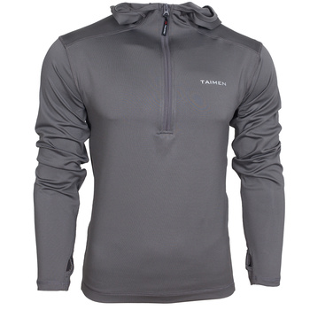 Taimen Polartec Power Stretch Giacca leggera in pile con cappuccio e zip integrale - Goryla Gray