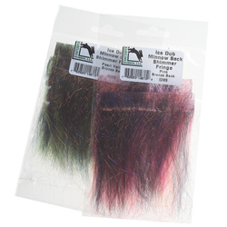 Frangia pronta di fibre sintetiche Hareline Ice Dub Minnow Back Shimmer Fringe