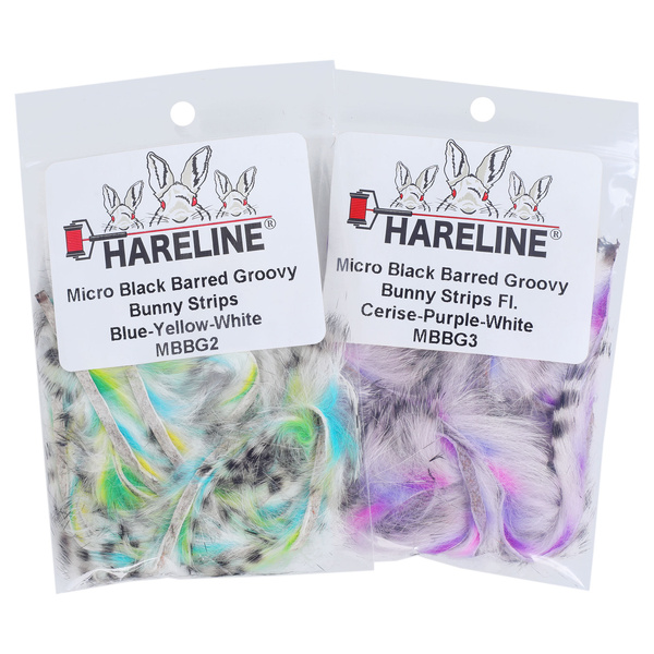 Hareline strisce zonker di coniglio Micro Black Barred Groovy Bunny