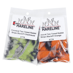 Hareline Strisce di pelle di coniglio con pelo a taglio trasversale Two Toned
