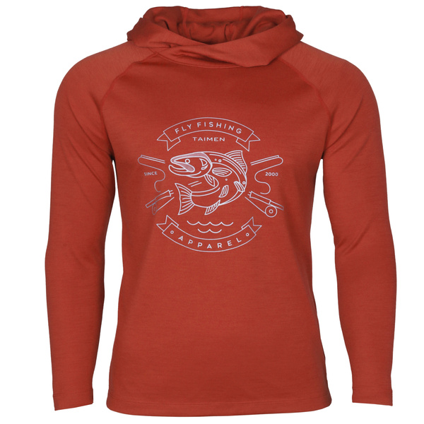 Felpa con cappuccio Taimen Charaa - Rosso mattone