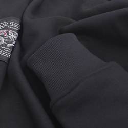 Felpa con cappuccio, zip integrale e ricamo Taimen Menza - Black