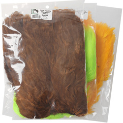 Hareline Pezza di pelle con piume soft hackle e marabù