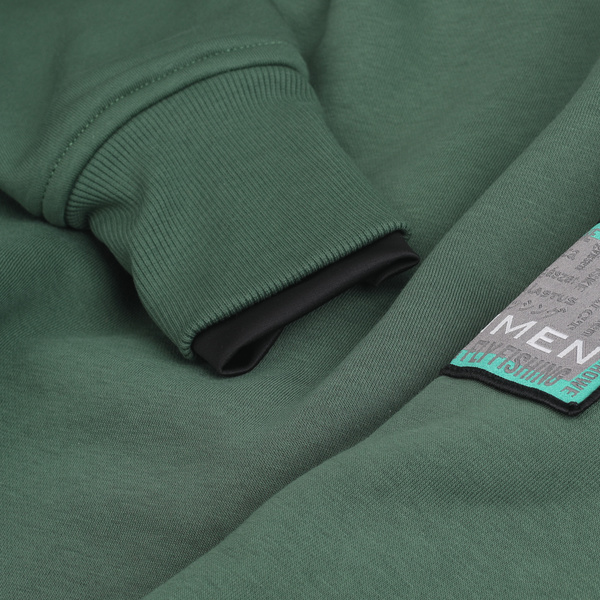 Felpa con cappuccio e ricamo Taimen Menza - Dk. Green