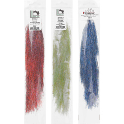 Frangia pronta di fibre sintetiche Hareline Senyo's Metallic Barred Predator Wrap