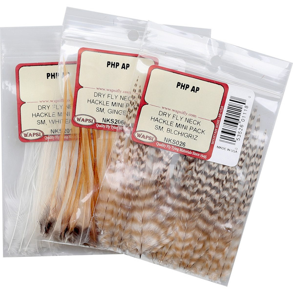 Confezione di piume sciolte del collo di gallo per mosche secche Wapsi Mini Pack
